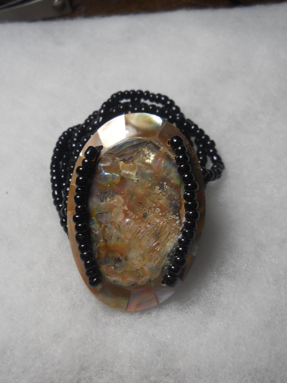 Beaded Abalone & MOP Cuff Bracelet   730